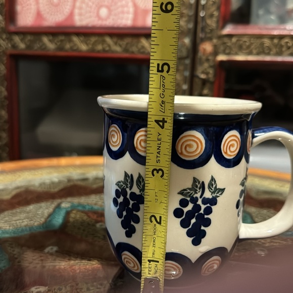 Polish pottery Grapes mug cup - Picture 7 of 8
